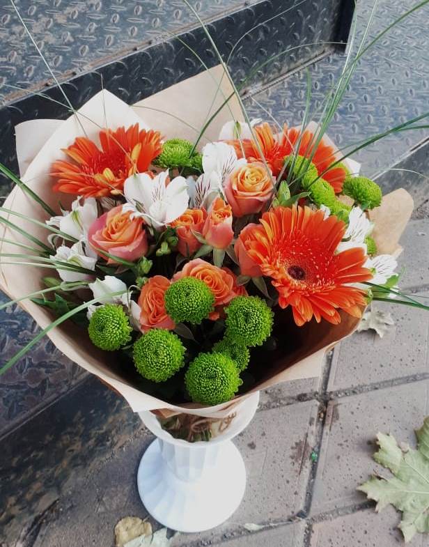 Букет цветов из: Герберы, Хризантемы, Альстромерии и Розы в Канглах