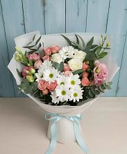Букет цветов из:  Розы, Лизиантусы и Хризантемы #REPLACE_PRED# Канглах