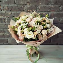 Букет цветов из:  Альстромерии, Розы и Хризантемы в Канглах