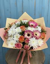 Букет цветов из:  Розы, Герберы и Хризантемы #REPLACE_PRED# Канглах