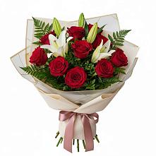 Букет цветов из:  Лилии и Розы #REPLACE_PRED# Канглах