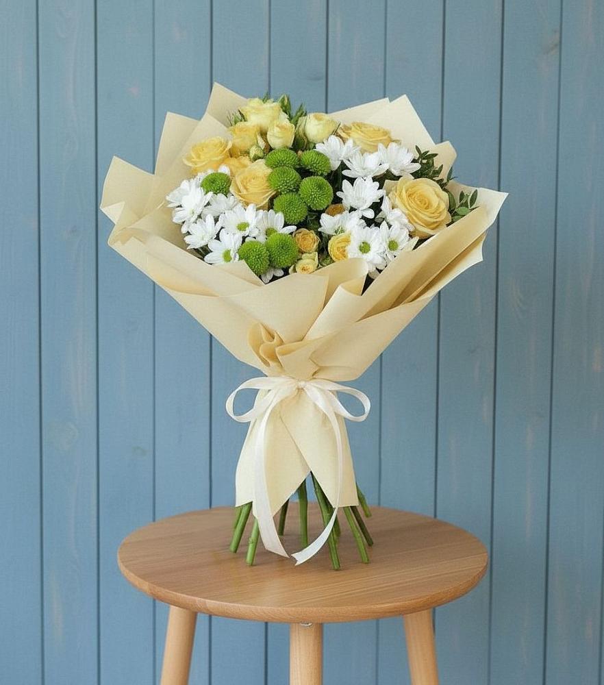 Букет цветов из: Хризантемы и Розы в Канглах