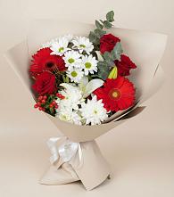 Букет цветов из:  Розы, Хризантемы, Герберы и Лилии #REPLACE_PRED# Канглах