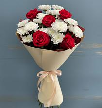 Букет цветов из:  Розы и Хризантемы в Канглах