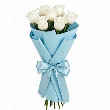 Букет 7 белых роз Проуд в Канглах