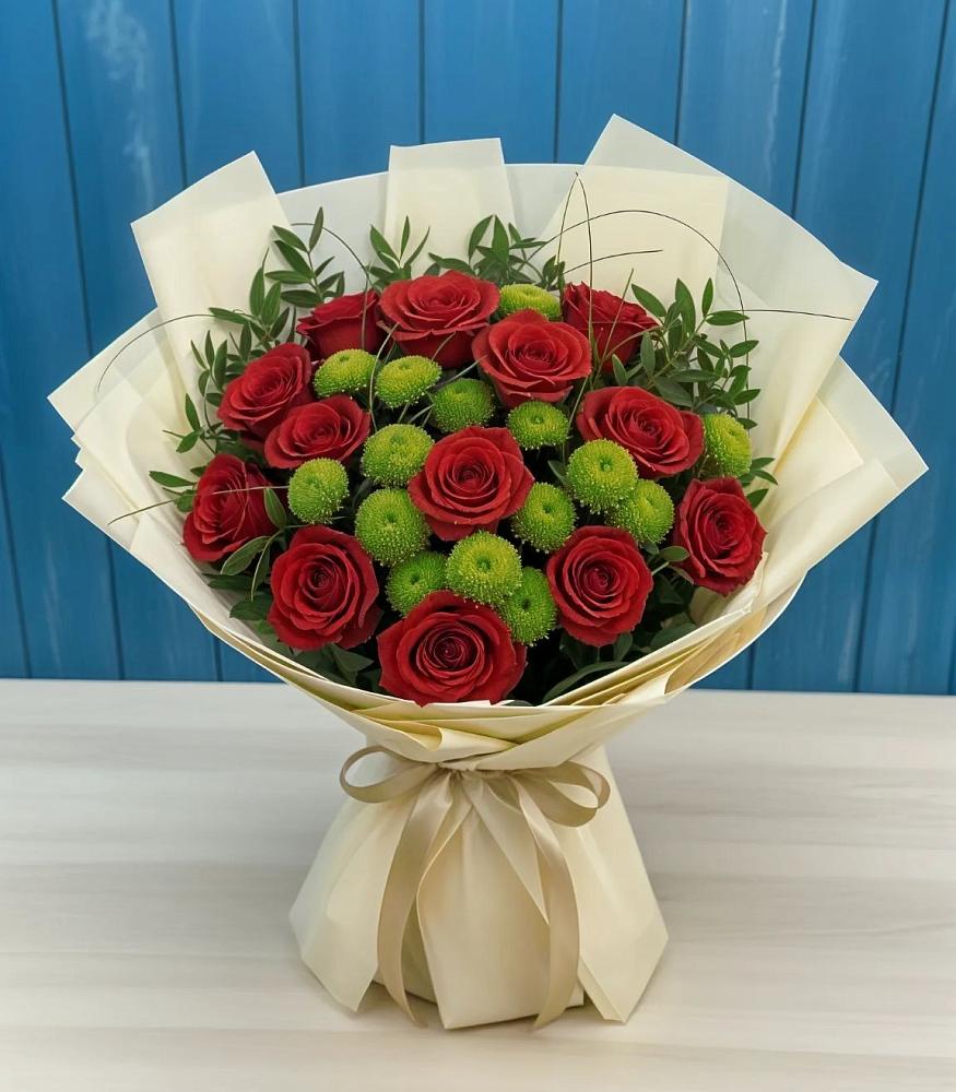 Букет цветов из: Розы и Хризантемы в Канглах