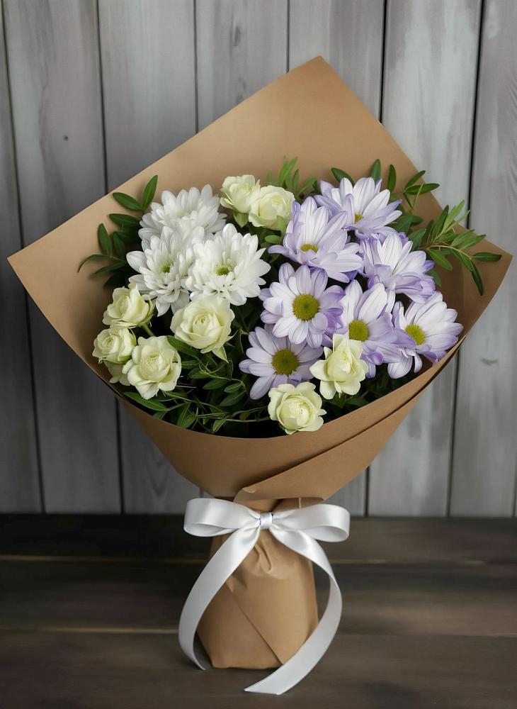 Букет цветов из: Хризантемы и Розы в Канглах